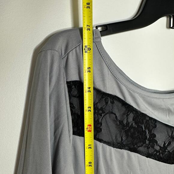 NEW! Gray and Black Lace Women's Nightgown Sleep Pajama Dress Sz XL Extra Large - Picture 6 of 6